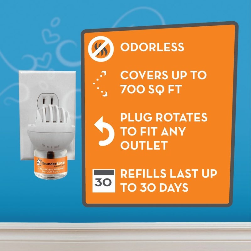 ThunderEase Dog Calming Pheromone Diffuser Refill | Powered by ADAPTIL | Vet Recommended to Relieve Separation Anxiety, Stress Barking and Chewing, and the Fear of Fireworks and Thunderstorms (180 Day - Image 5